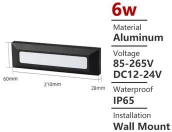 Inspired Finds Waterproof Outdoor LED Stair Step Light 12V 110V 220V Wall Lamp For Garden & Terrace 8.27x2.36in warm Light 12v 24v