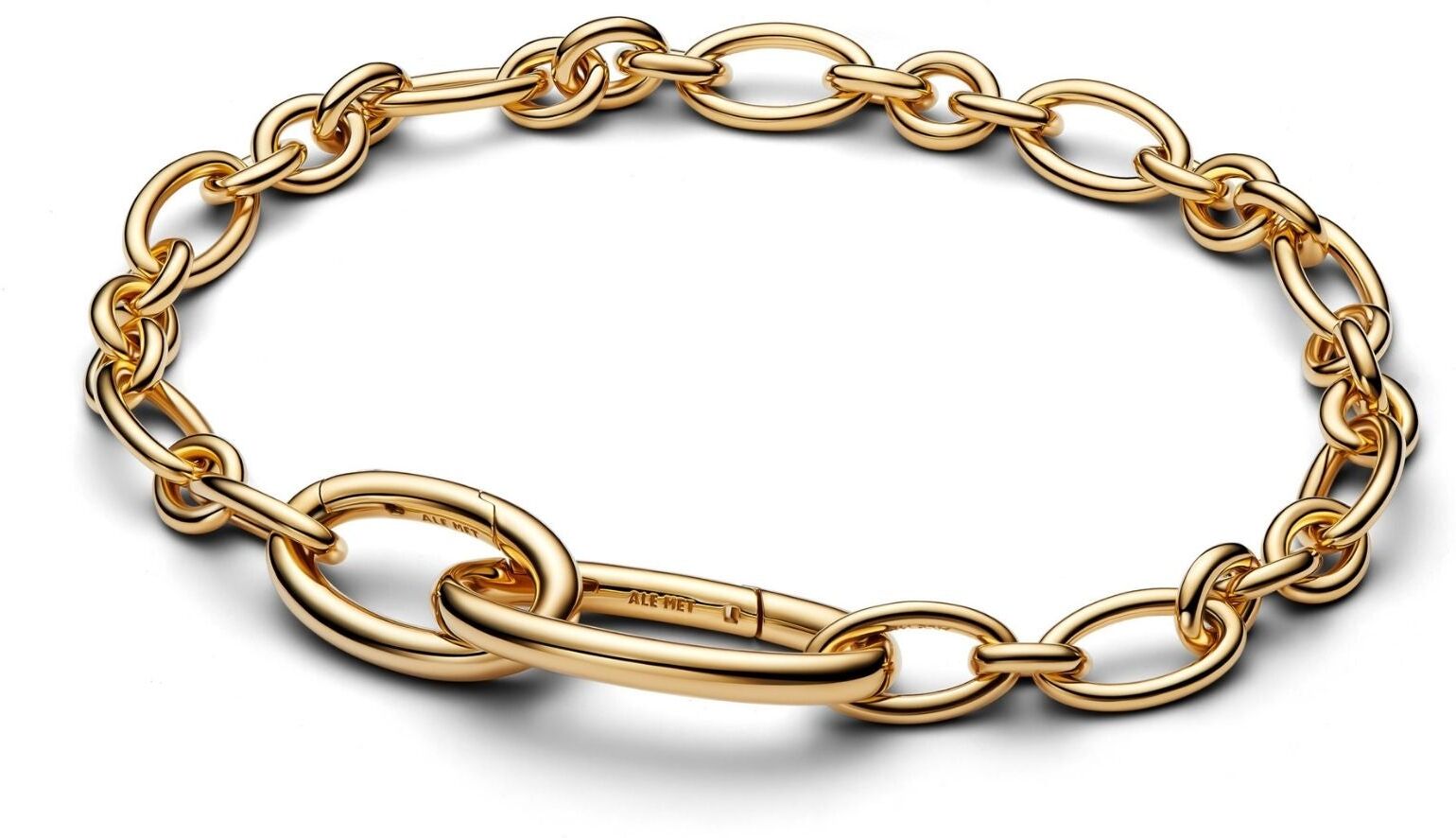 Pandora ME Openable Oval Link Chain rannekoru, keltakullattu, 564678C00