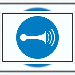 HB-Druck Akustisches Signal geben Symbol Aufkleber A2 (420x594mm)