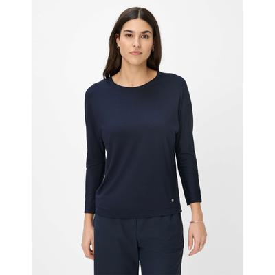 Kurzarmshirt BRAX "Style CHARLENE", Damen, Gr. 32, navy, 95% Viskose, 5% Elasthan, Rundhals, Shirts, Jersey: Shirt im Viskose-Mix