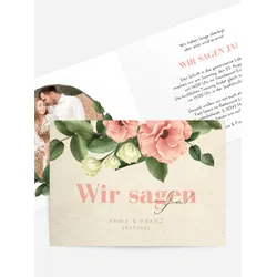 Hochzeitseinladung selbst gestalten mit Spruch und Fotos im Onlinedesigner bei Meine-Kartenmanufaktur.de