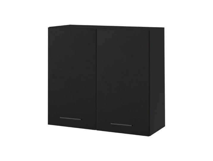 Meuble haut de cuisine Lovia noir Mat 2 portes L 80 cm - Cuisineandcie
