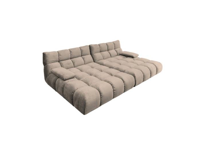 Kawola BIG Sofa Vivien Braun Velvet, Kunststoff, Echtholz, Füllung: Kaltschaum, 296x85x178 cm, Wohnzimmer, Sofas & Couches