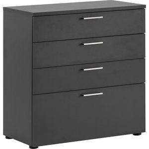 Möbelpartner Kommode Serie 1500, anthrazit, mit 4 Schubladen, 80,2 x 84,2 x 41cm