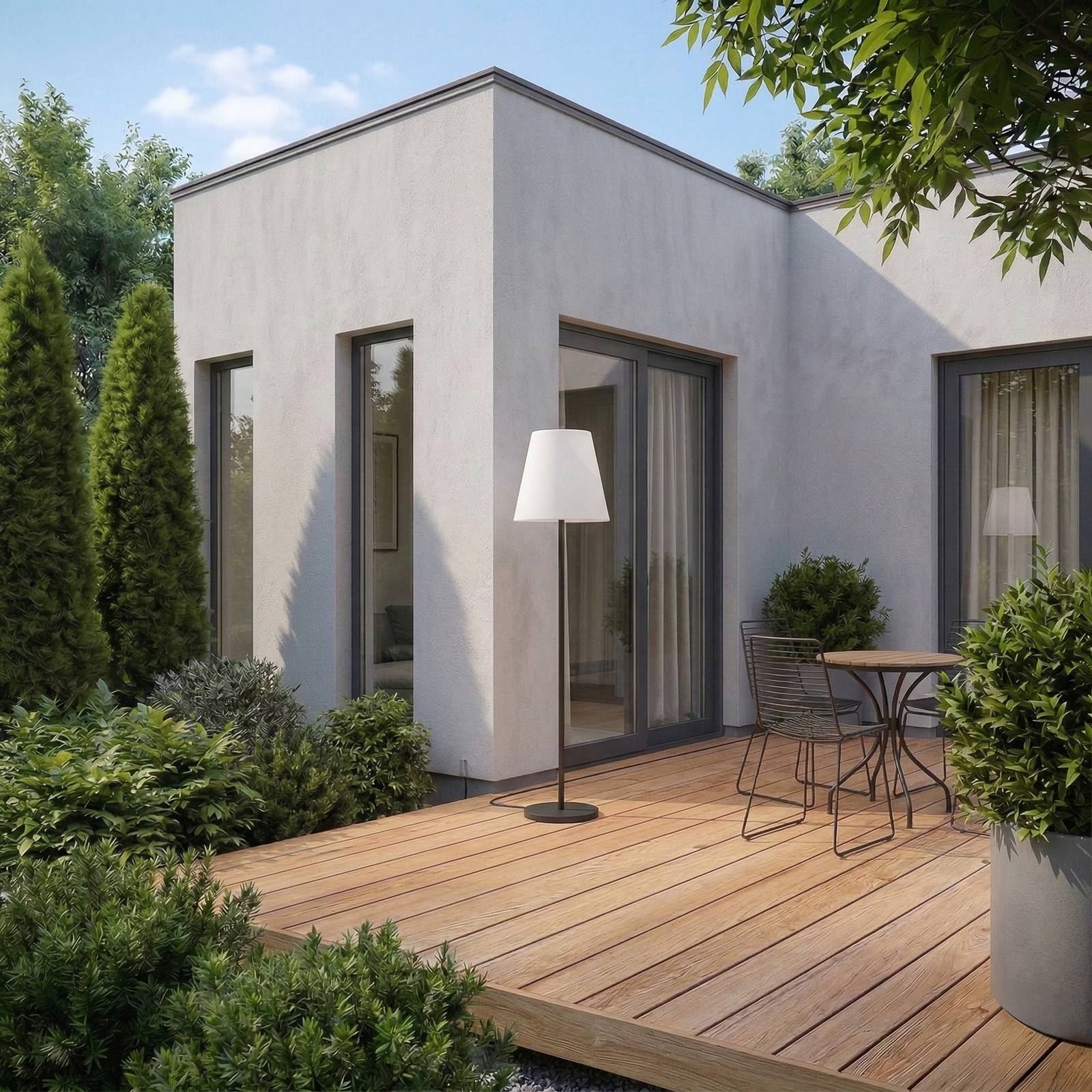 Lucande Terrassenleuchte Jaimy, schwarz, Aluminium, 150 cm Jaimy, schwarz, Kunststoff, Modern