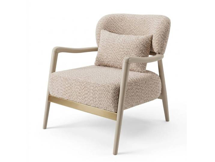 JVmoebel Sessel Designer Sessel Beige Komfortabel Schön Material Textil Moderner Stil (1-St., 1-tlg)
