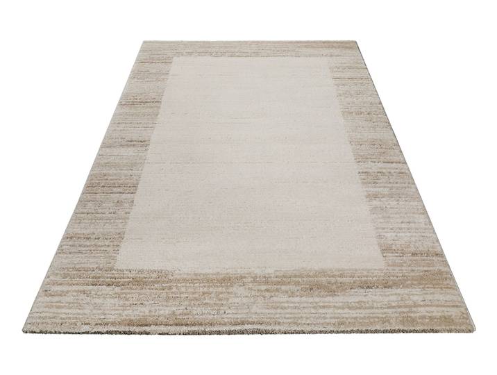 Teppich WECON HOME Thorben , beige (creme,beige), B:80cm H:18mm L:150cm, Kunstfaser, Teppiche, Teppich, Gewebt, pflegeleicht, meliertes Design, Bordüre, Scandi, Wohnzimmer