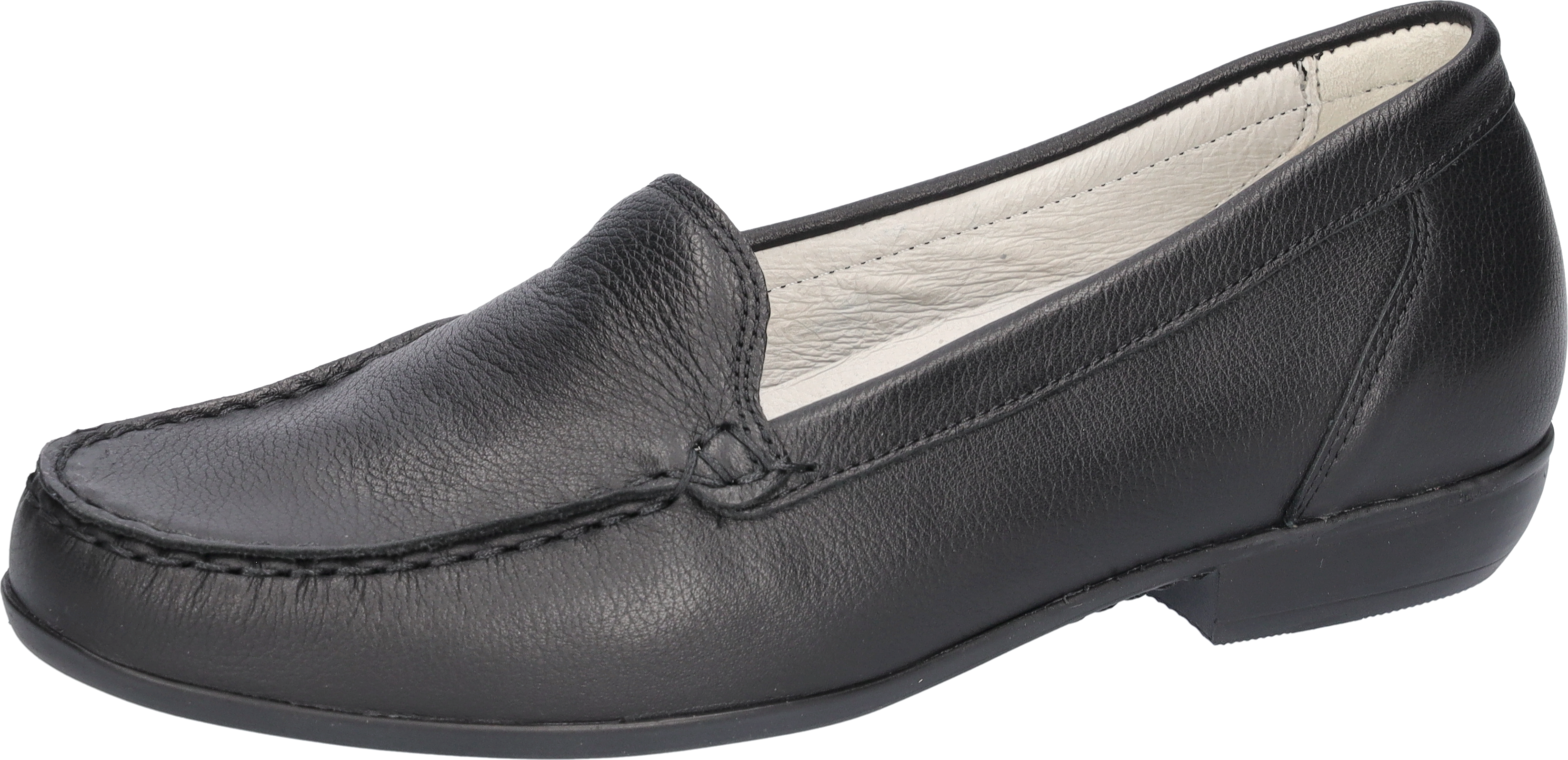 Mokassin WALDLÄUFER "Hina", Damen, Gr. 6,5, Leder, schwarz, Nappaleder, unifarben, Schuhe Mokassin, Slipper, Bequemschuh, Schlupfschuh schwarz 6,5, Leder