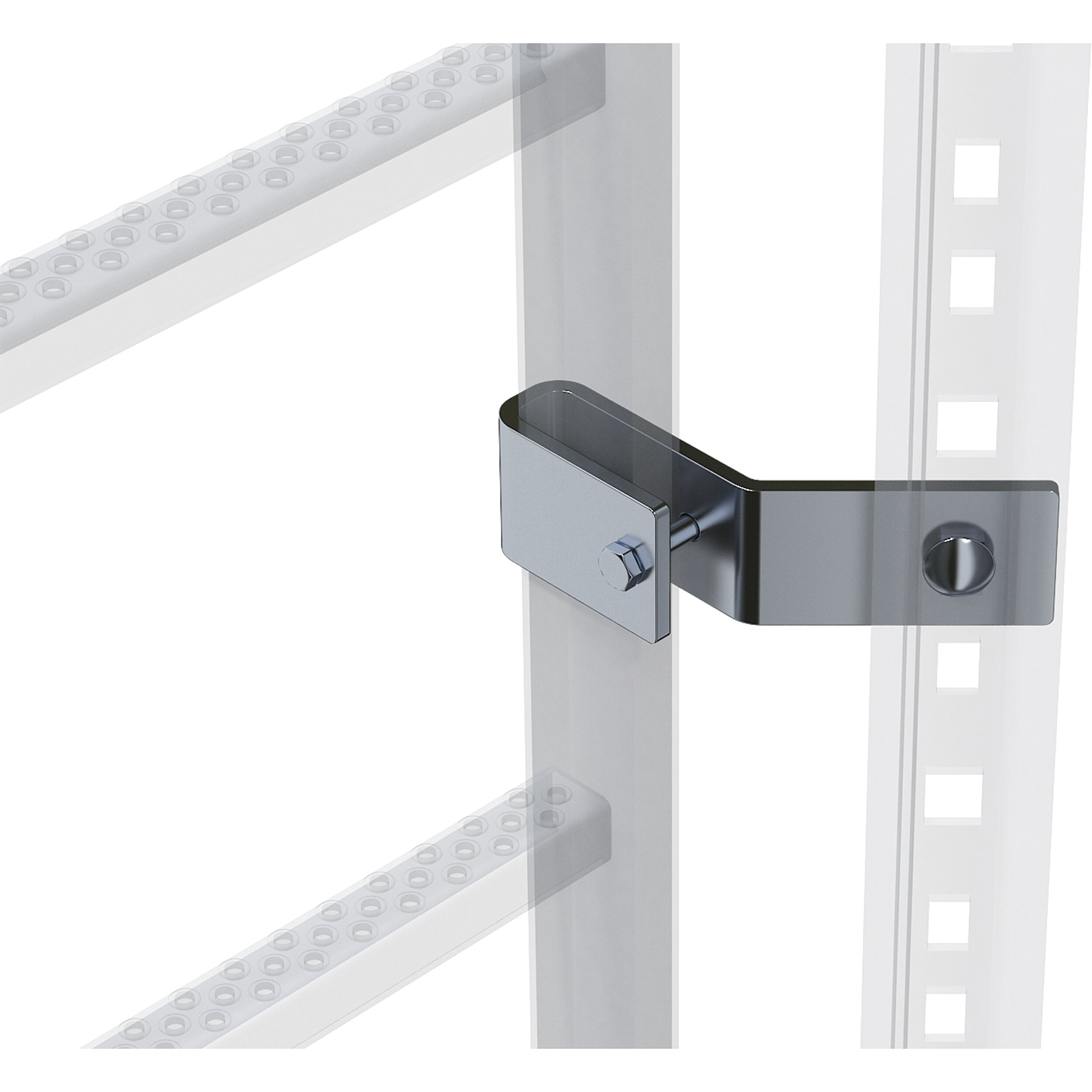 Zarges Schienenbefestigung für Leiterholm Edelstahl 58 × 25 mm Holme