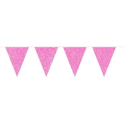 Folat Wimpelkette glitzer pink