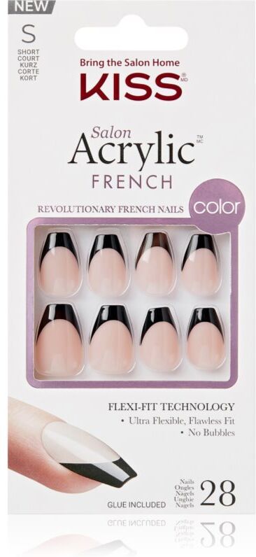 Kiss Acrylic French Color False Nails Flame 28 pc