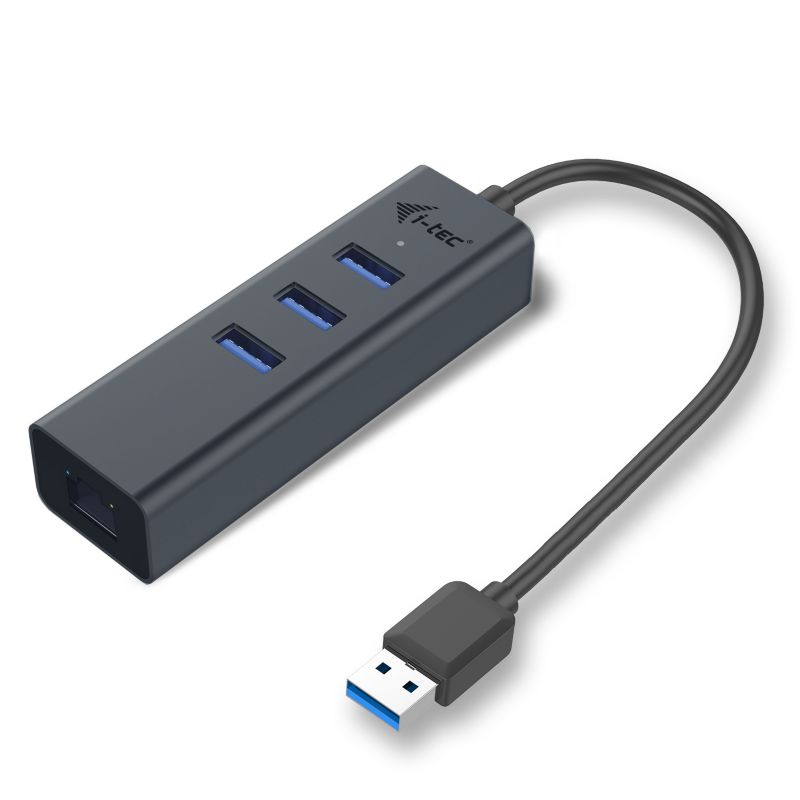 i-tec USB-A HUB 3 port USB 3.0 + Gigabit Ethernet Adapter Metall U3METALG3HUB