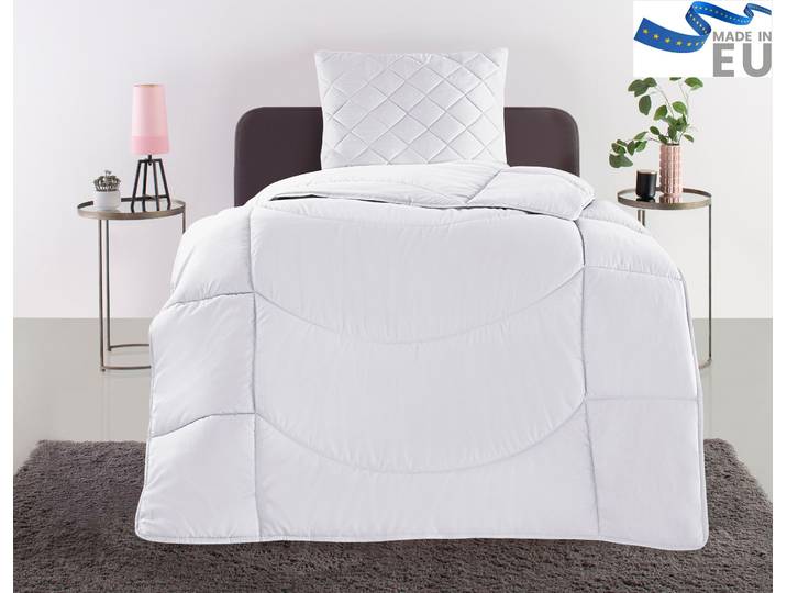 Steppbett + Kopfkissen GOODPRODUCT Microlux, Bettdecke 135x200 cm, 155x220 cm , weiss (weiß), B/L: 135cm x 200cm Anzahl Teile 1, B/L: 80cm x 80cm Anzahl Teile 1, Bezug: Polyester Füllung: Polyester, 4-Jahreszeiten, Bezug: 100% Polyester, Bettwaren-Sets, Steppbett + Kopfkissen, Set mit Kissen 40x80 cm, 80x80 cm, Sommer, Herbst, Winter in 4 Farben