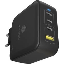 ICY BOX GaN Wandladegerät USB-C® Adapter 100 W USB-C® Stecker USB PD 3.0 Schwarz Innenbereich GaN 61116