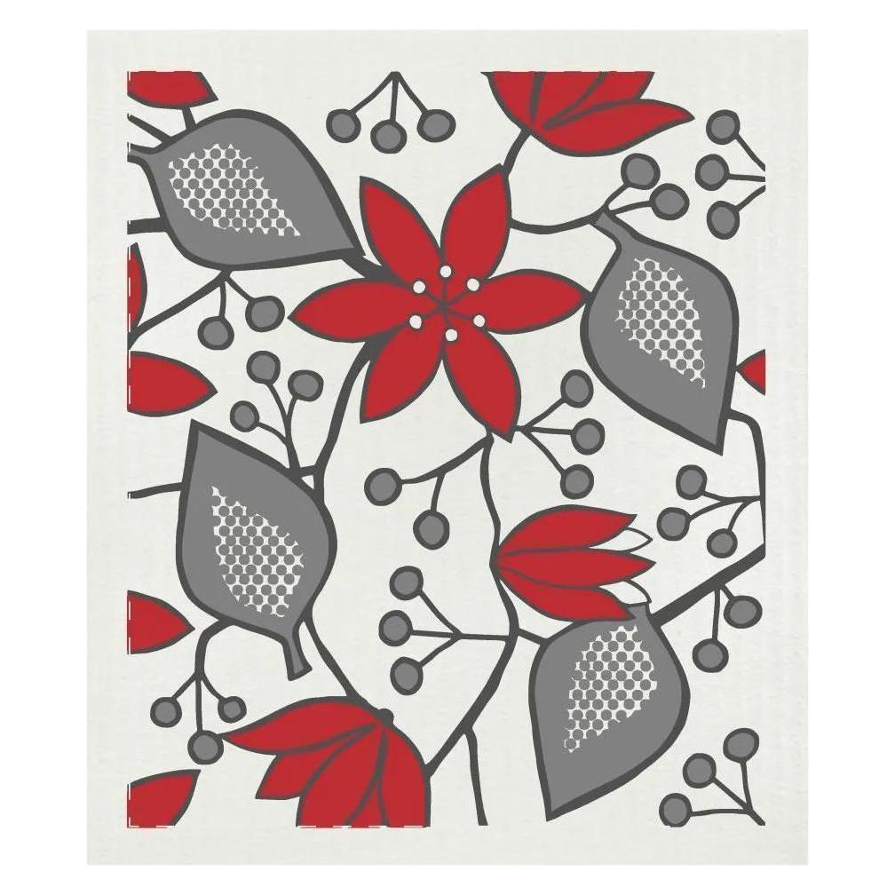 Born in Sweden Spültuch Helleborus Rot aus Zellulose, schwedisches Design (430290)