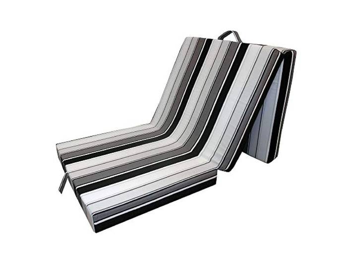 VitaliSpa Faltmatratze, Schwarz, 190 x 70 cm klappbar mit Tragegriffen für flexible Nutzungsmöglichkeiten