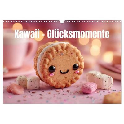 Kawaii-Glücksmomente (Wandkalender 2027 DIN A3 quer), CALVENDO Monatskalender