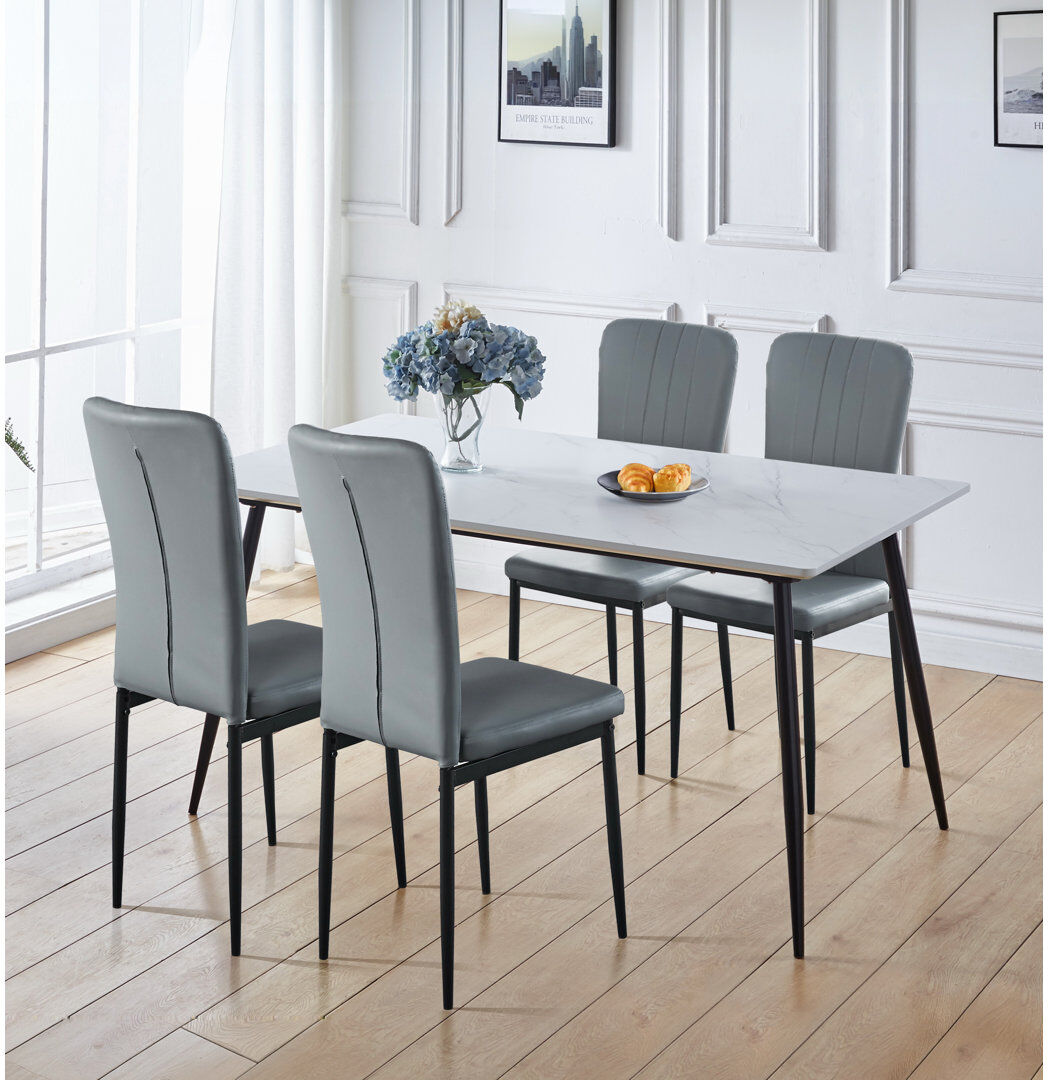 George Oliver Mose 4 - Person Dining Set White 4