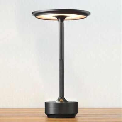 Uplifted Finds Aluminum Alloy Retro Portable Rechargeable LED Desk Lamp gray 4000 Mah
