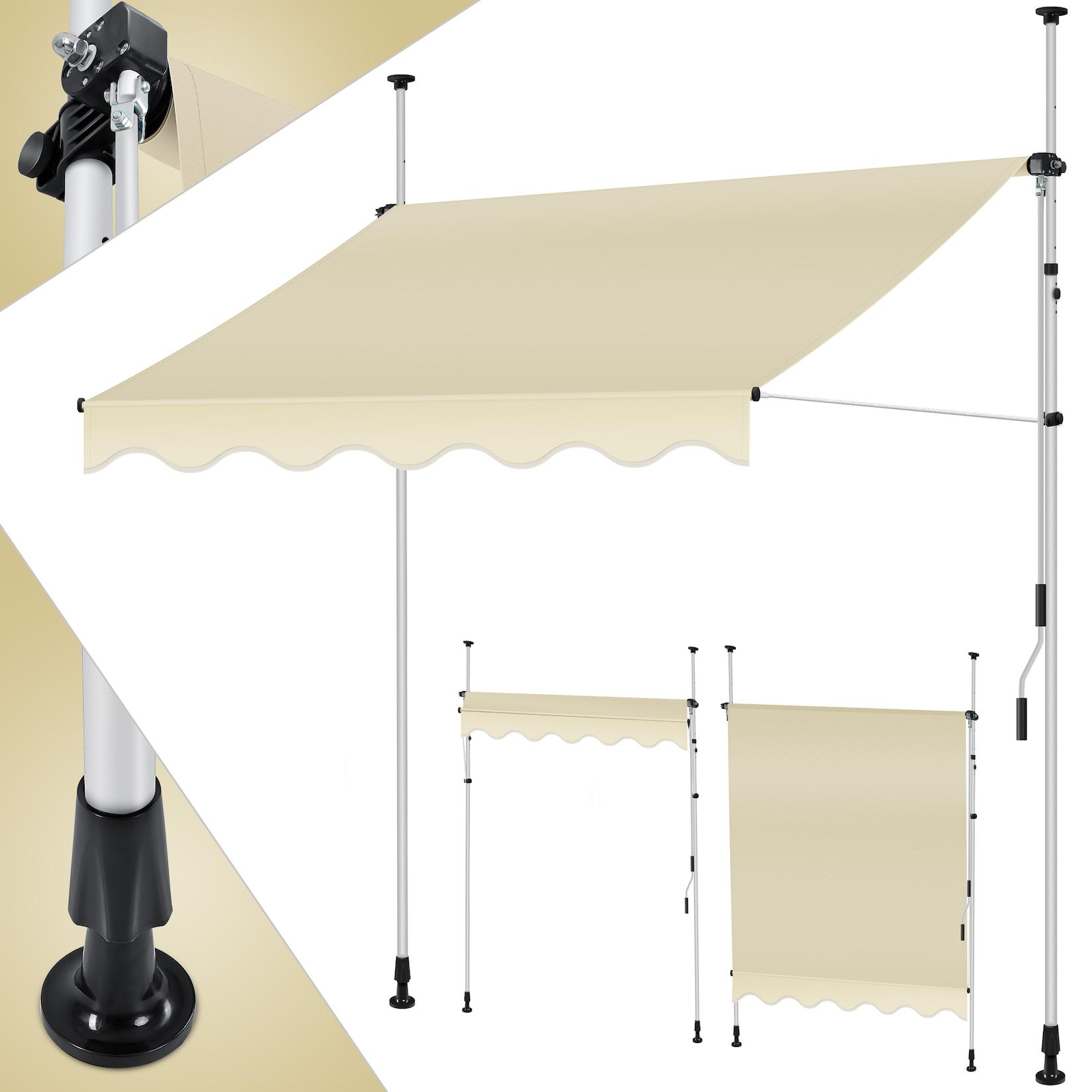 KESSER® Klemmmarkise mit Handkurbel Balkon, Balkonmarkise ohne Bohren, UV-beständig höhenverstellbar wasserabweisend , Sonnenschutz, Terrassenüberdachung , einfache Montage