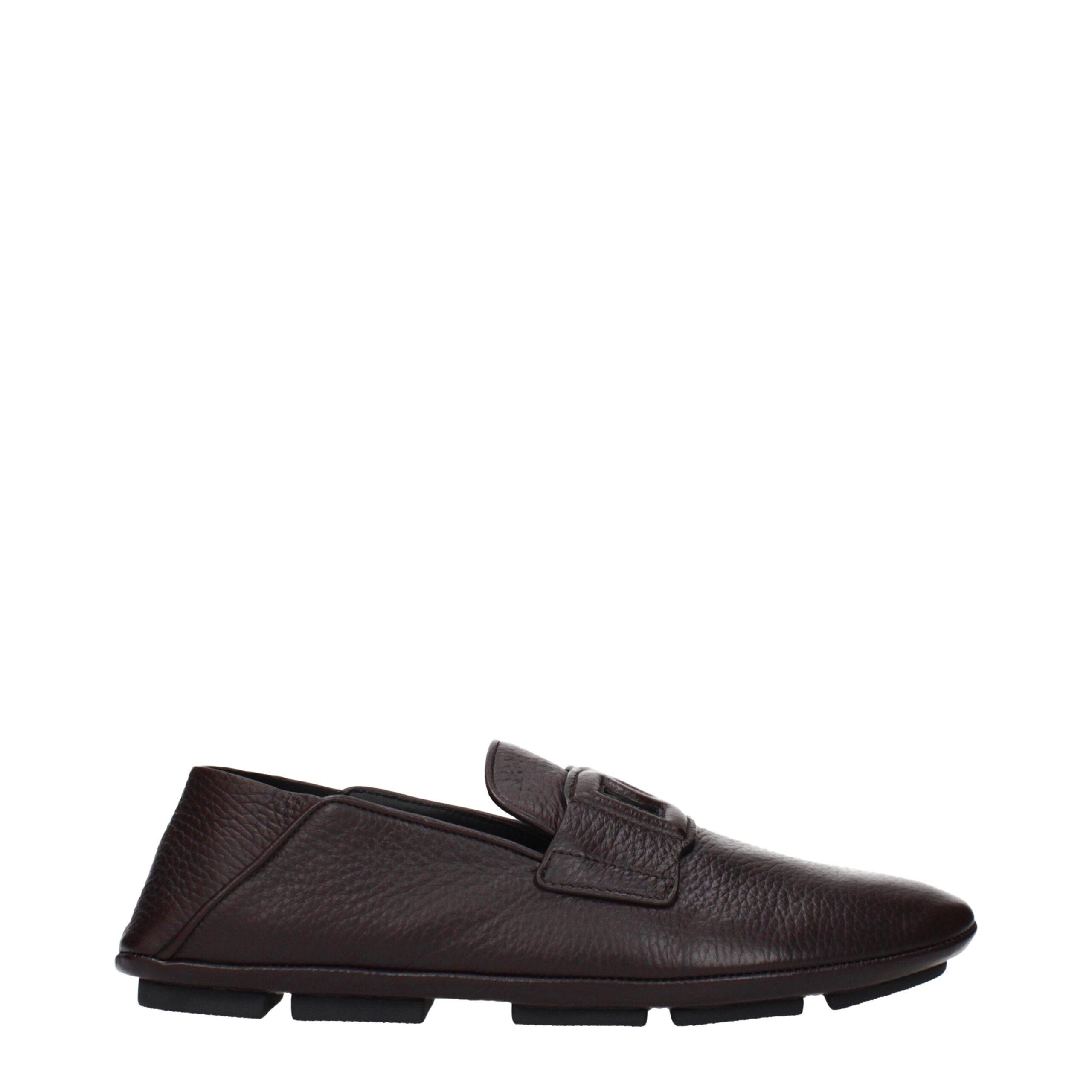 Dolce & Gabbana Bruine Leren Instappers