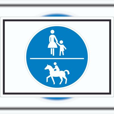 HB-Druck Aufkleber Geh- und Reitweg Symbol A7 (74x105mm)