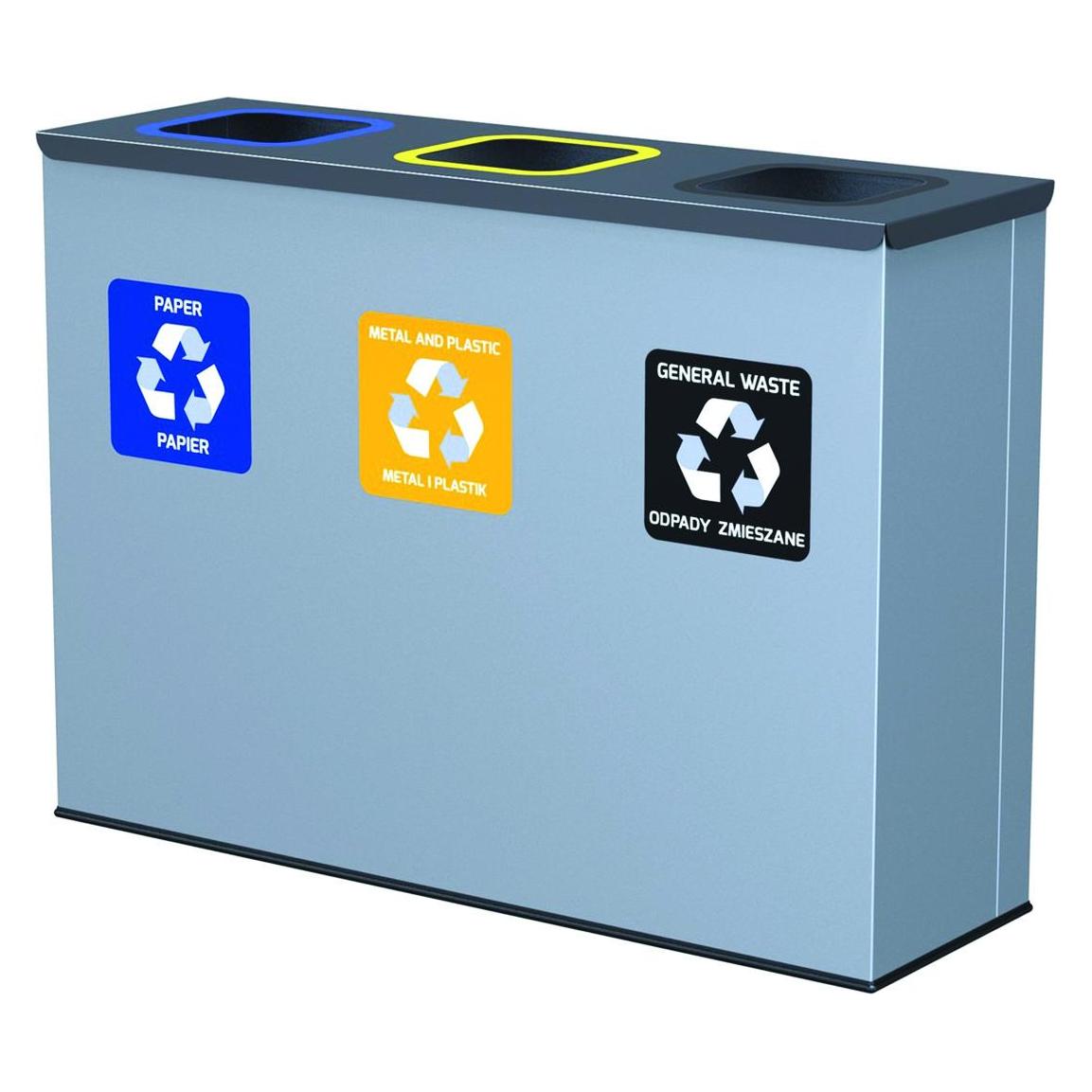 Alda waste bin for segregation stainless steel (A134-10) (180 l) (A134-10)