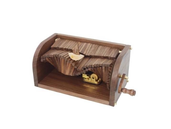 VNCdfhETs Dekorative Spieluhr Kreative Handgekurbelte Spieluhr Aus Holz, Phonograph, Mechanisches Uhrwerk Musikalisches Erinnerungsstück(Dark Brown)