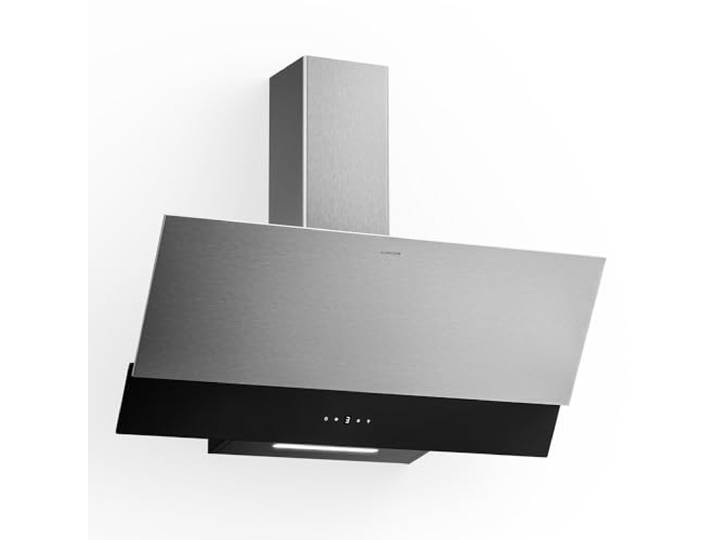 Klarstein Verosteel Dunstabzugshaube 90 cm – Kopffreihaube, 624 m³/h, A++ Energieeffizienz, Touch-Bedienung, LED, Edelstahl & Glas, leise, Abzugshaube Küche