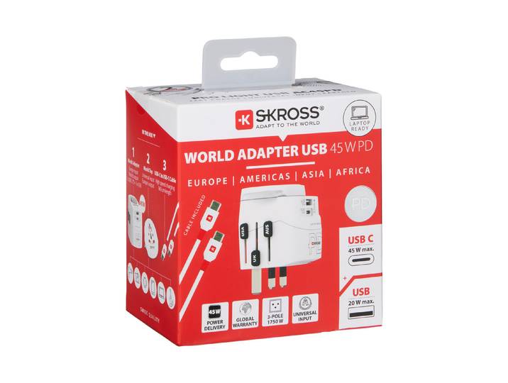Skross PRO Light USB Ac45Pd - World