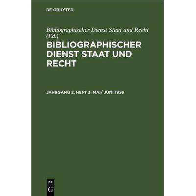 Mai/ Juni 1956, Gebundene Ausgabe von , De Gruyter, 978-3-11-256495-0
