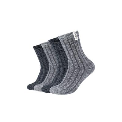 Socken S.OLIVER, Damen, Gr. 43-46, Sockengröße, grau (dunkelgrau melange), Obermaterial: 98% Polyester, 2% Elasthan, Socken Socken, wärmende, kuschelige Qualität, mit weichen Zehennähten