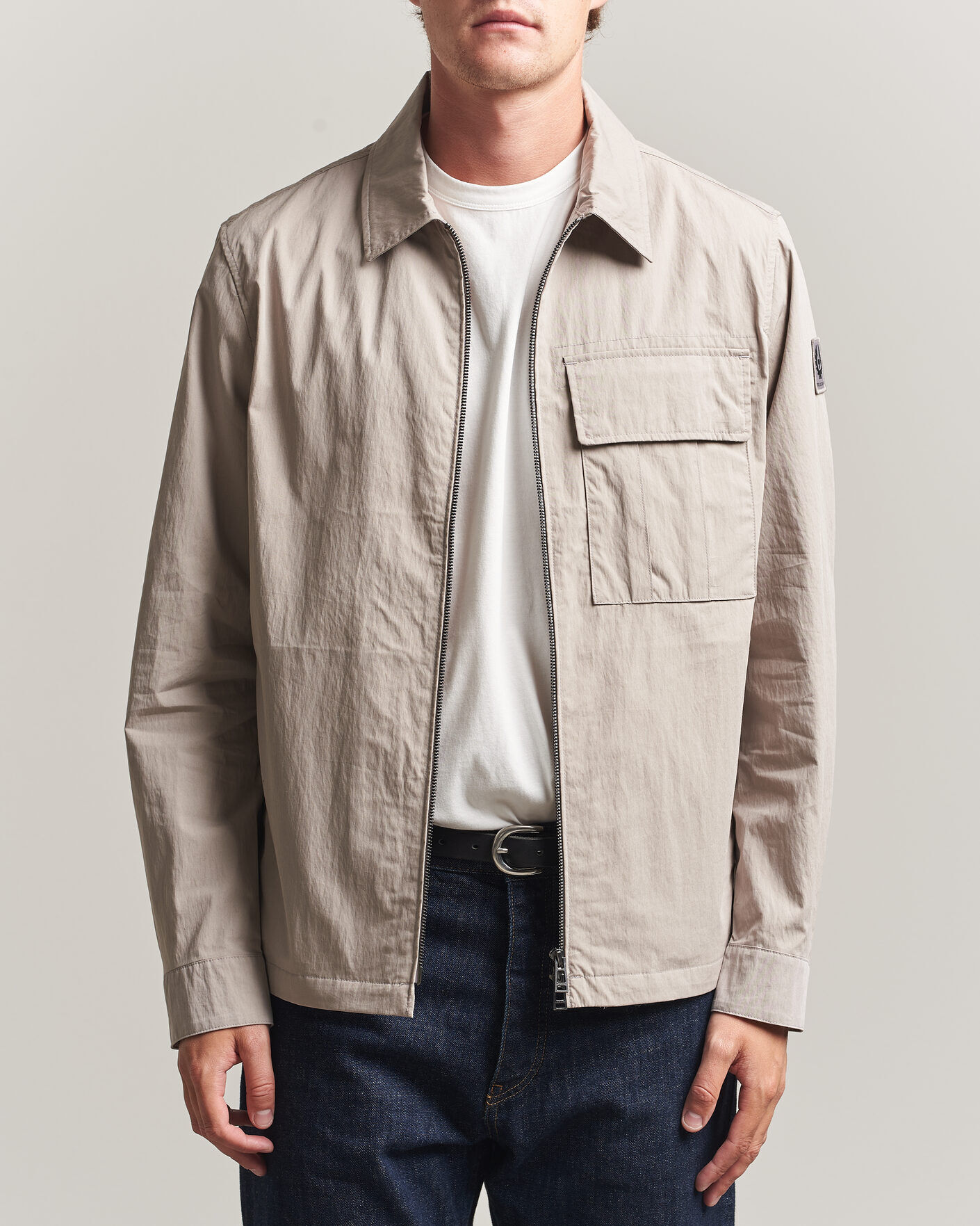 Belstaff Cargo Overshirt Concrete men XL Grå
