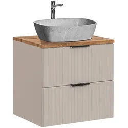 WASCHTISCH 60.6cm Adriel Kaschmir, Holz und Stein