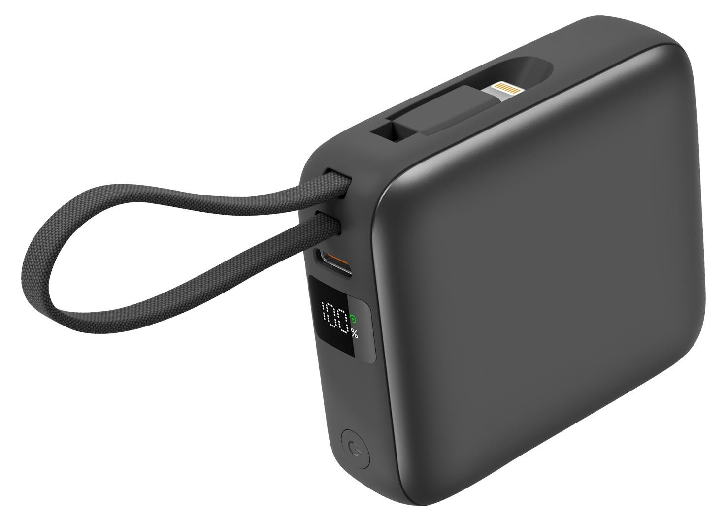 Akashi Powerbank 10000mAh 22,5W USB-C Lightning donkergrijs