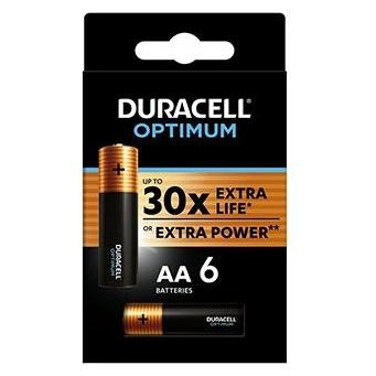 Duracell - Optimum Alkaline AA Batterie 6 Stück (6 Stk., AA) (42385)