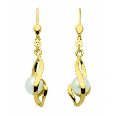 Paar Ohrhänger ADELIA´S "Damen 333 Gold Ohrringe Ohrhänger mit Süßwasser Zuchtperle", gold, Ohrringe, Damen, Damen, Gelbgold 333 Gold Perlen, Gelbgold 333, Gold, Perlen, mit Süßwasser Zuchtperle Goldschmuck für Damen