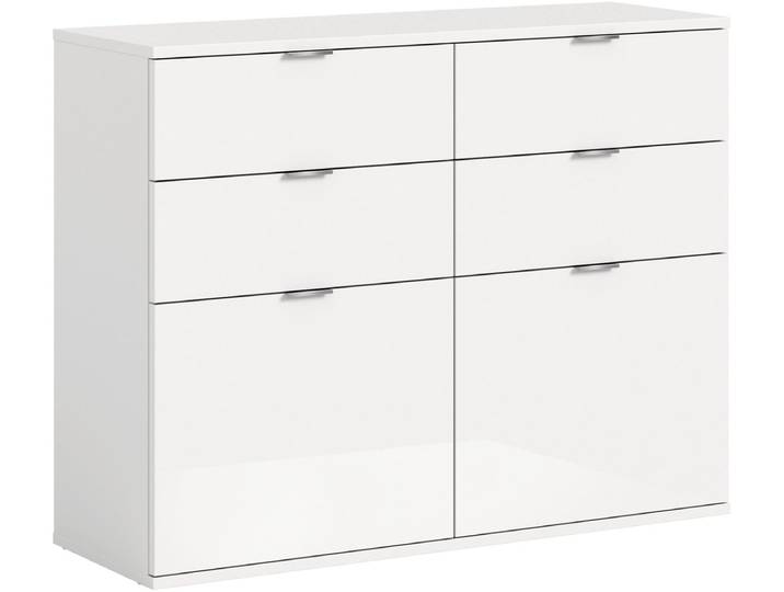 ProjektX schoenenkast 4 laden 2 klepdeuren wit hoogglans.
