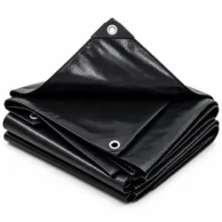Relaxdays Wasserdichte Abdeckplane 140 g/m2 Schwarz