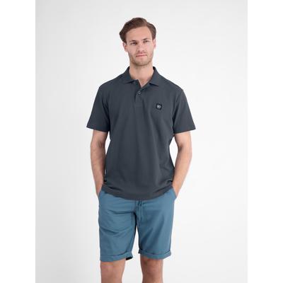 Poloshirt LERROS "Maskulines Poloshirt aus Baumwolle mit griffiger Struktur", Herren, Gr. XXL, grau (lava grau), 100% Baumwolle, ohne Ausschnitt, Shirts