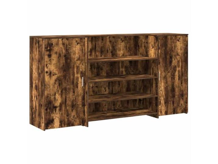 HBBMGYD Empfang Theke, Rauchholz, 200 x 50 x 103,5 cm, Schrank Strapazierfähiges Verbundholz, diskrete Theke, geräumige Aufbewahrung, Wandbefestigung inklusive, einfache Montage