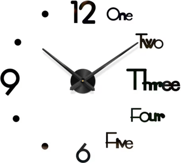 Inspire Picks Modern 3D DIY Wall Clock Large Acrylic Mirror Sticker Quartz Decors 016b