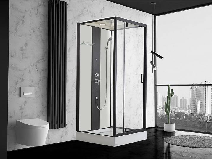 Duschkabine Massagedusche - 90 x 90 x 215 cm - Regendusche & Handbrause - PRIMEA