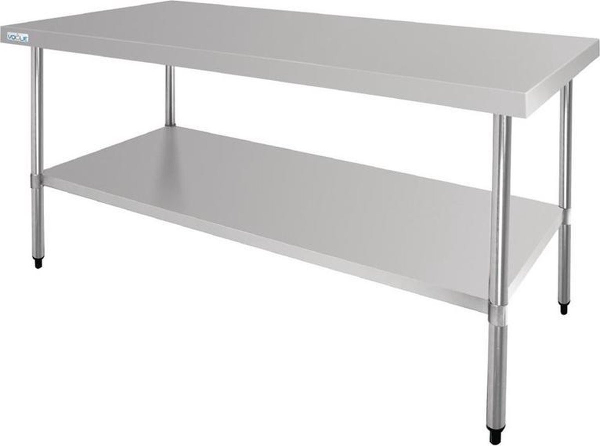 Vogue RVS centrale werktafel, hoogte verstelbaar, 180 cm