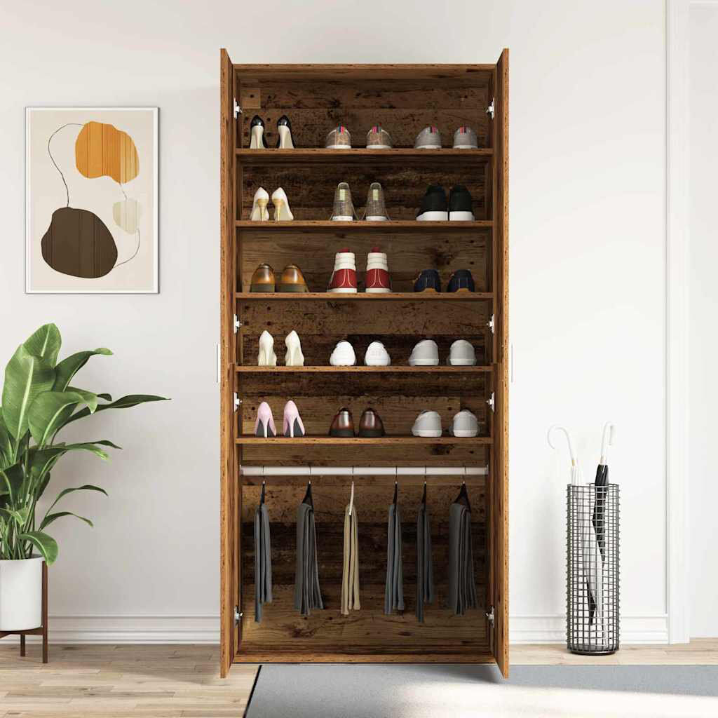 Ivy Bronx Shoe Cabinet With Door 80 X 39 X 180 Cm Engineered Wood Brown 15