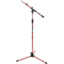 keepdrum MS106 RD Rot Mikrofonständer mit Tasche, Mikrofonständer, Rot, Schwarz
