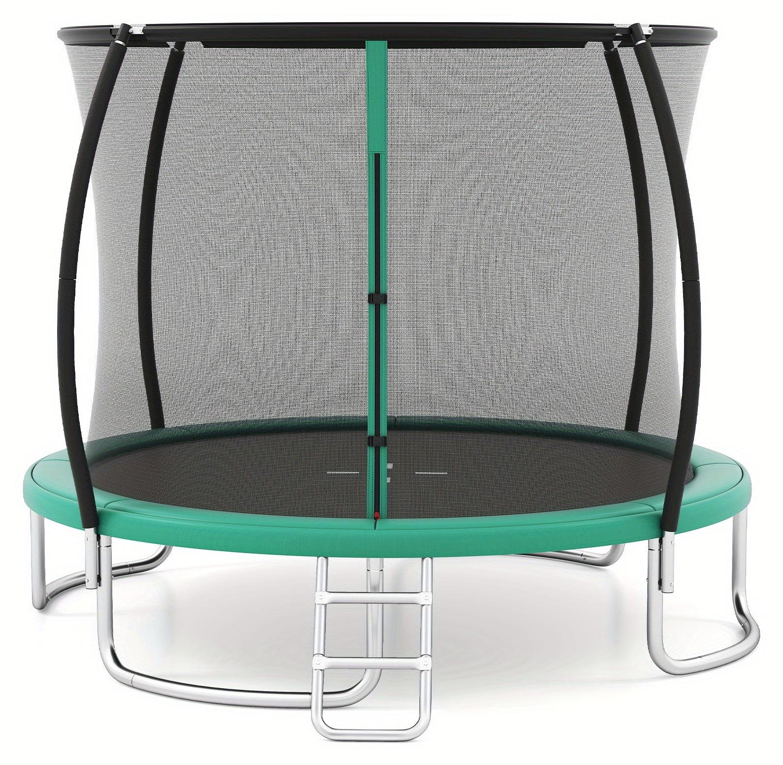 Trampoline - Hüpfkissen - Trampoline für den Außenbereich - Sprungtuch - Sicherheits-Trampoline - Grün - Mit Leiter