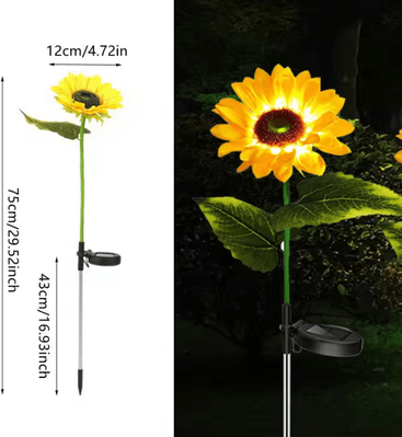 Inspire Curations Solar Sunflower Garden Lights For Outdoor Landscape Decor 1head