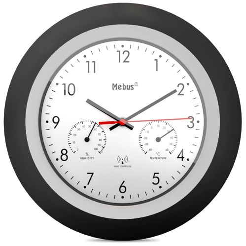 Mebus 19449 Funk-Wanduhr mitThermo-/Hygrom.