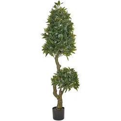 KUNSTPFLANZE im Blumentopf 160 cm Grün/Schwarz Laurele